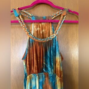 Colorful Tie-Dye Sleeveless Dress